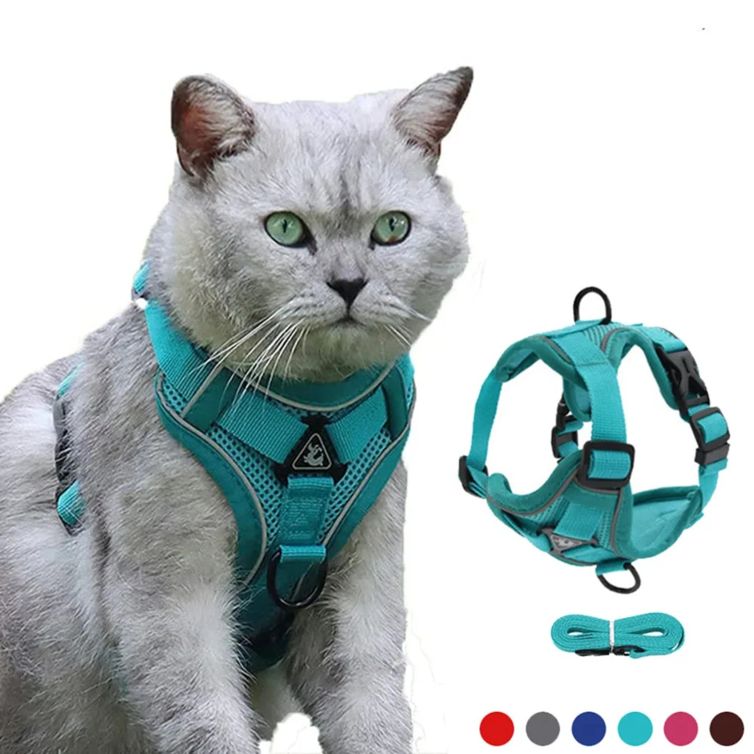 Dog Cat Harness Escape Proof Breathable Leash  Walking Outdoor Easy Control Pet Dog Cat Leash Reflective Harness