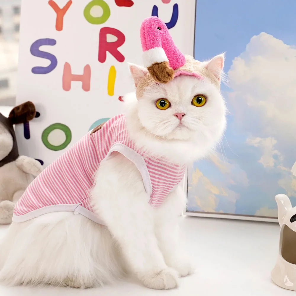 Pet Head Adorable Cat & Dog Beanie Cute & Soft Fleece Kitten Hat Puppy Headwear for Halloween and Christmas Pet Cap Accessories