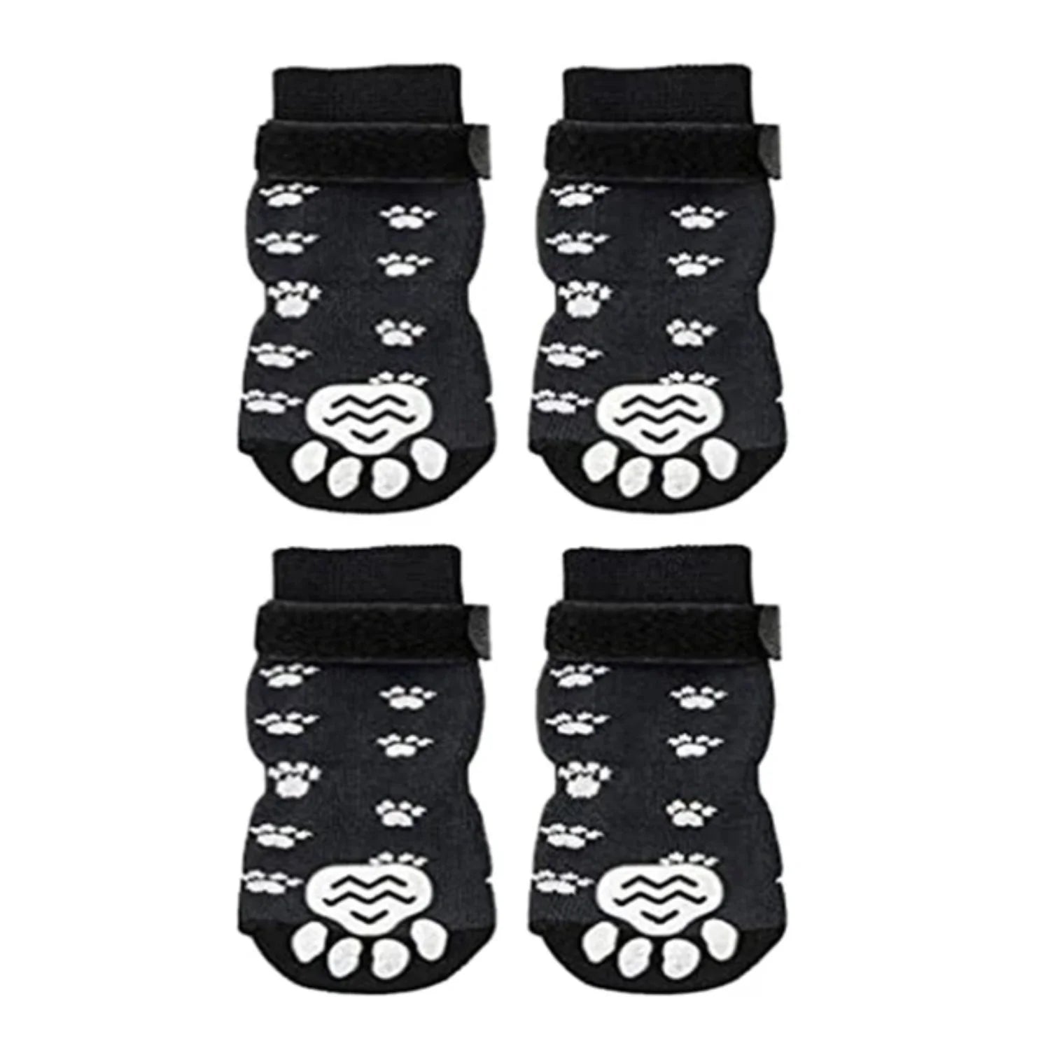 4Pcs Winter Warm Dog Socks Adjustable Anti Slip Skid Pet Shoes Socks Soft Breathable Paw Protector  Small Puppy Cat Dogs