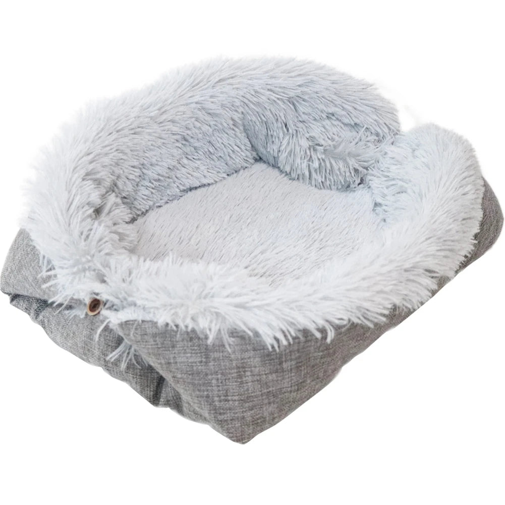 Cat Bed Small Dog Bed Self Warming Winter Warm Pet Nest Cushion Plush Bed Dual-Use Bed Cat Dog Mat Blanket Warmer Sleeping Pad