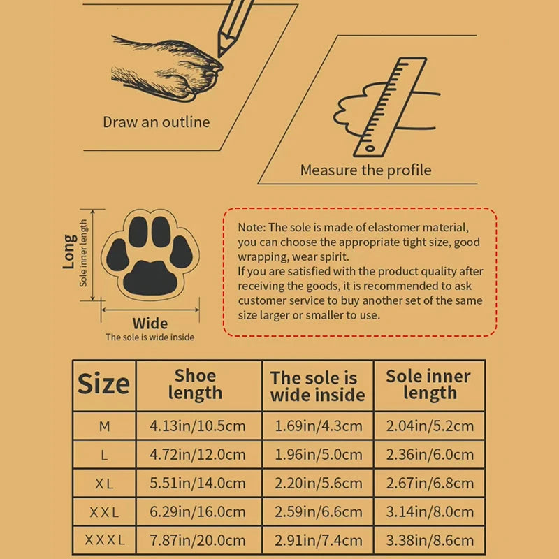 4PCS Anti Slip Pet Shoes for Small Large Dogs Paw Protector Socks Waterproof Dog Foot Cover for Teddy Golden Retriever Labrador