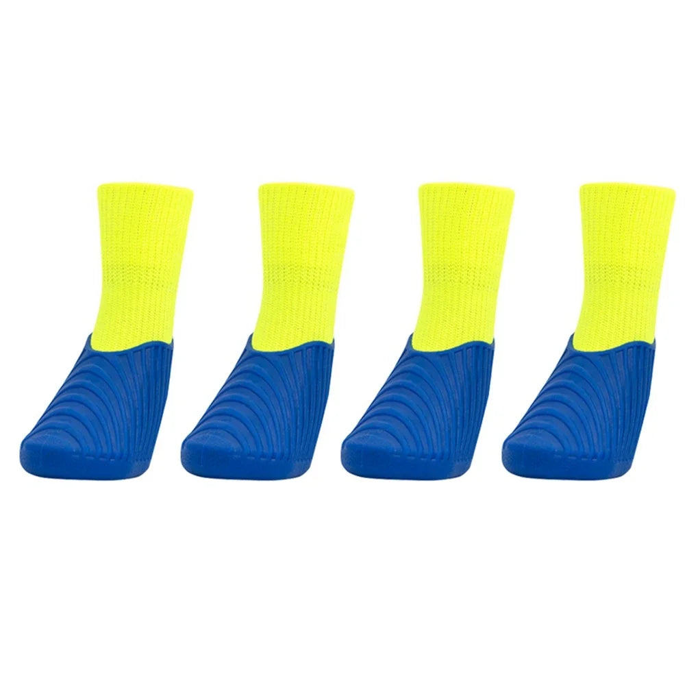 4PCS Dog Shoes Waterproof Fall Winter Pet Snow Boots Puppy Sock Shoes with Antislip Sole Soft Comfortable Dog Paw Protector